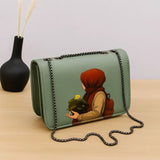 Elegant Floral Hijab Chain Shoulder Bag for Women | Stylish Mini Handbag