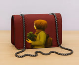 Elegant Floral Hijab Chain Shoulder Bag for Women | Stylish Mini Handbag