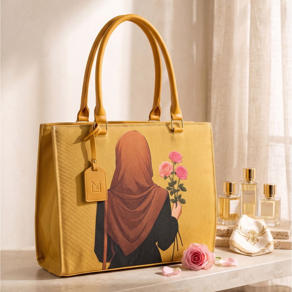 Premium Hijabi Girl Printed Handbag for Women | Fashion Shoulder Bag