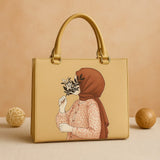 Floral Hijab Printed Canvas Bag for Women | Casual Hand Carry & Shoulder Bag
